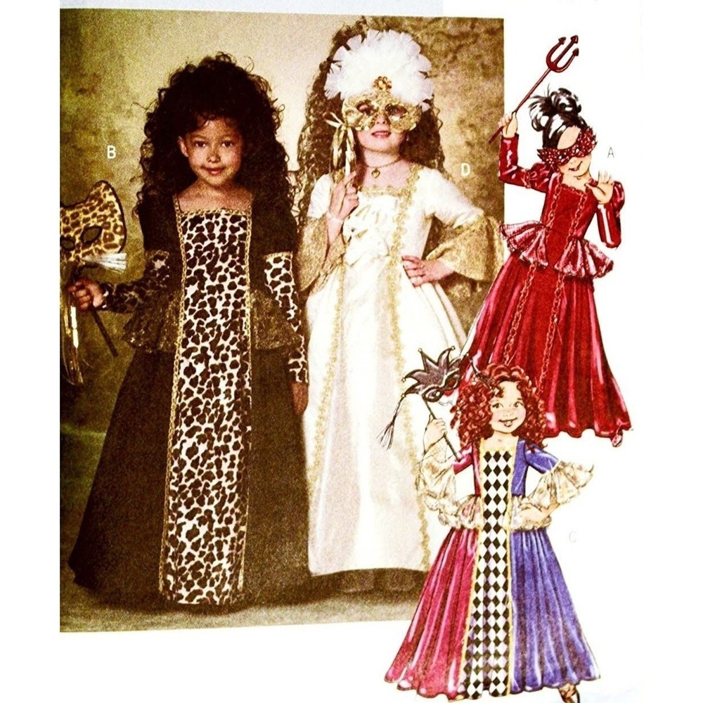 Butterick Sewing Pattern Historical & Masquerade Costumes Girls Size 2-5